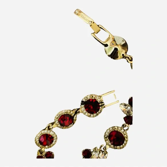 Givenchy Red Crystal Bracelet NWOT 7 1/2” Make A Set w My Other Items - Picture 2 of 2